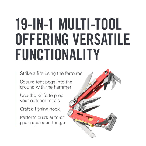 Leatherman Signal saw teeth cutting wood at campsite