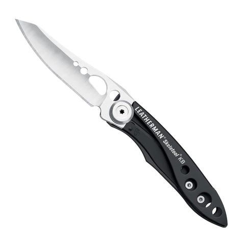 Leatherman Skeletool KB pocketknife with straight-edge blade for everyday cutting tasks.