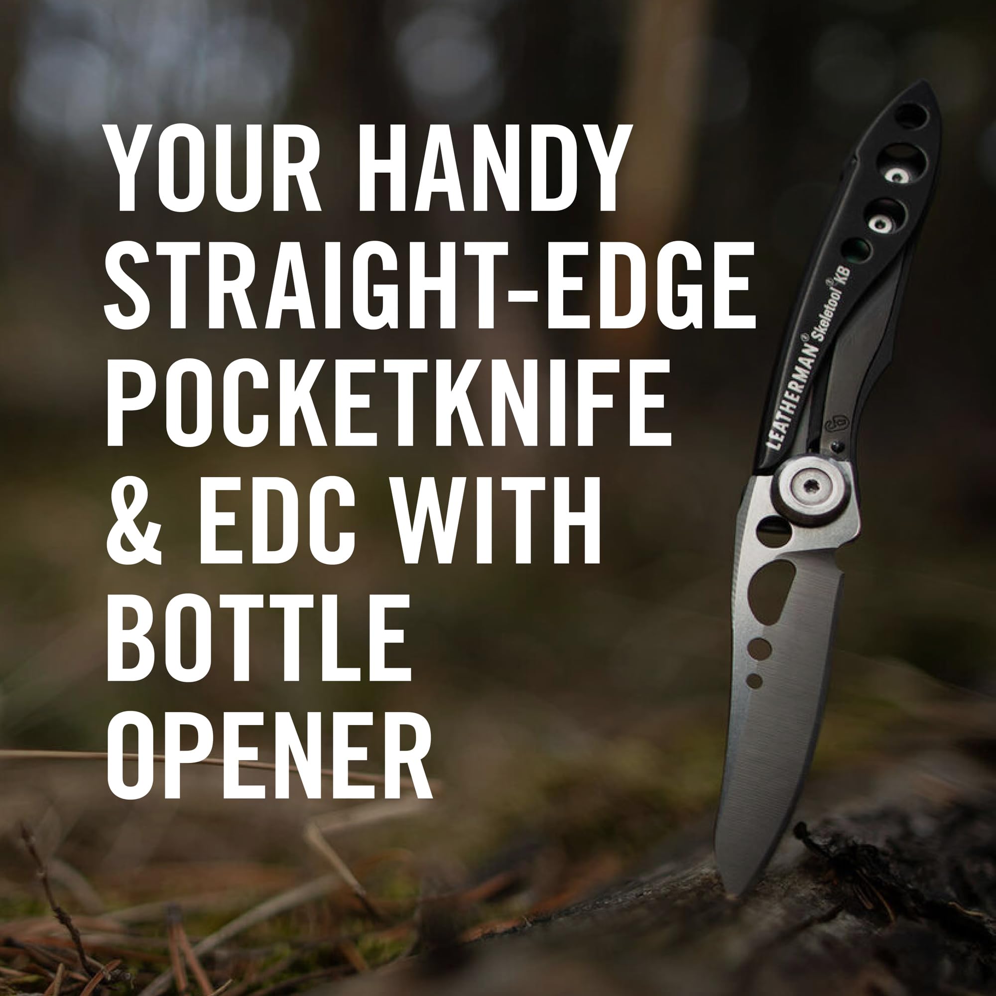 Leatherman Skeletool KB ultra-light at 1.3 ounces for portable carry.