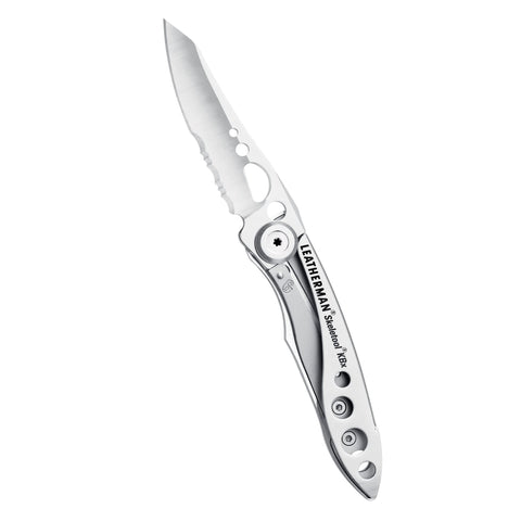 Leatherman Skeletool KBX knife close-up for everyday carry and quick cuts.