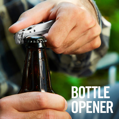 Leatherman Skeletool KBX pocket clip integrated with bottle opener for secure carry.