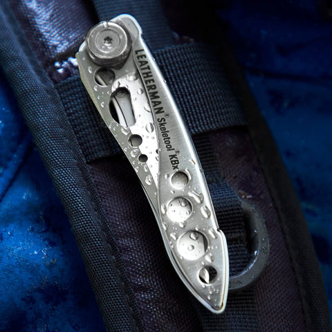 Leatherman Skeletool KBX slim profile, essential tools in a minimal kit.
