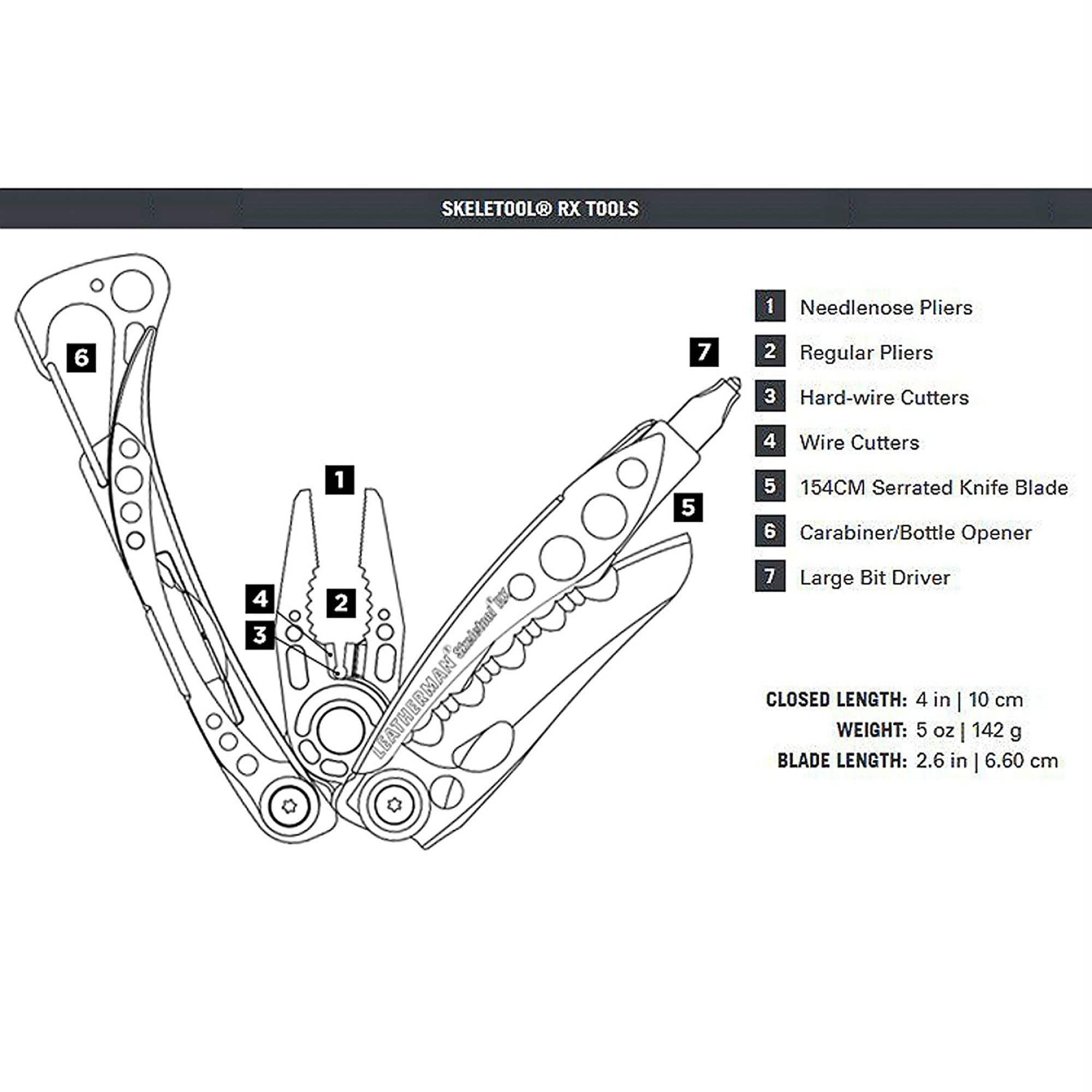 Leatherman Skeletool RX carbide glass breaker in red for emergencies