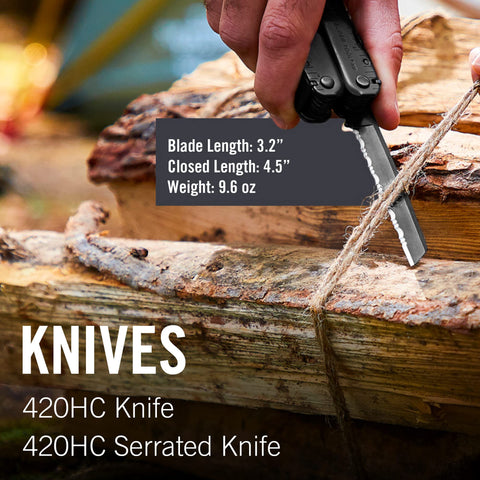Leatherman Super Tool 300 with gloves-friendly handles for secure use in demanding tasks.