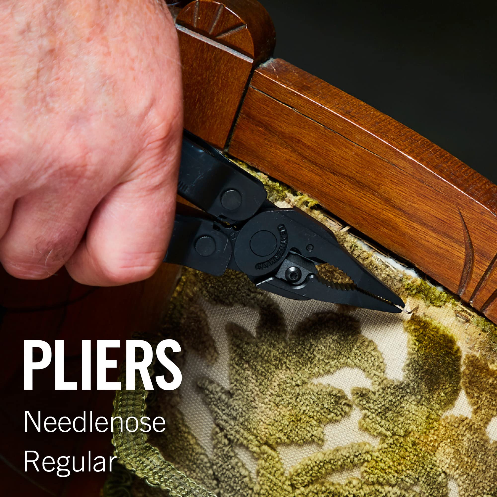 Leatherman Super Tool 300 knife blade in action, providing reliable daily cutting.