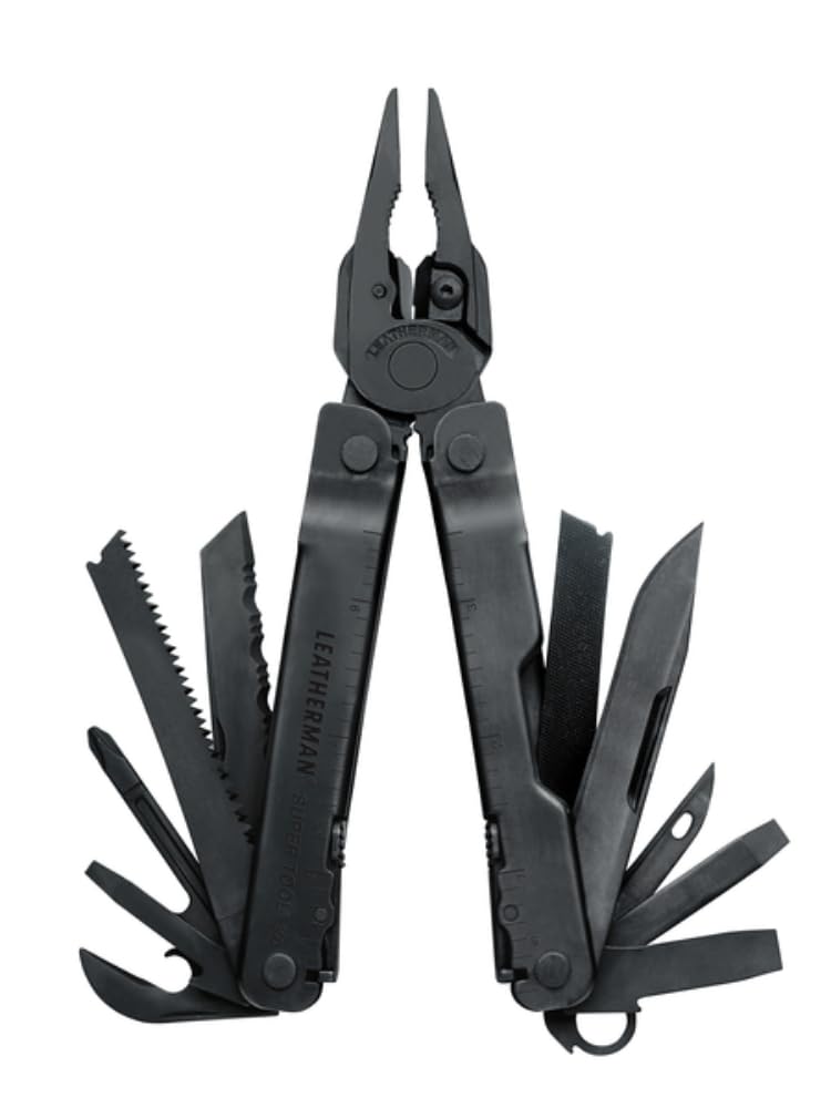 Leatherman Super Tool 300 pliers close-up for heavy-duty grip in tight spaces.