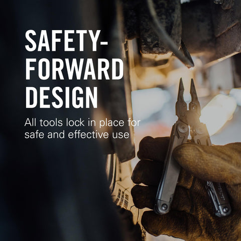 LEATHERMAN Surge wire-stripping tool helps cleanly prep electrical work.