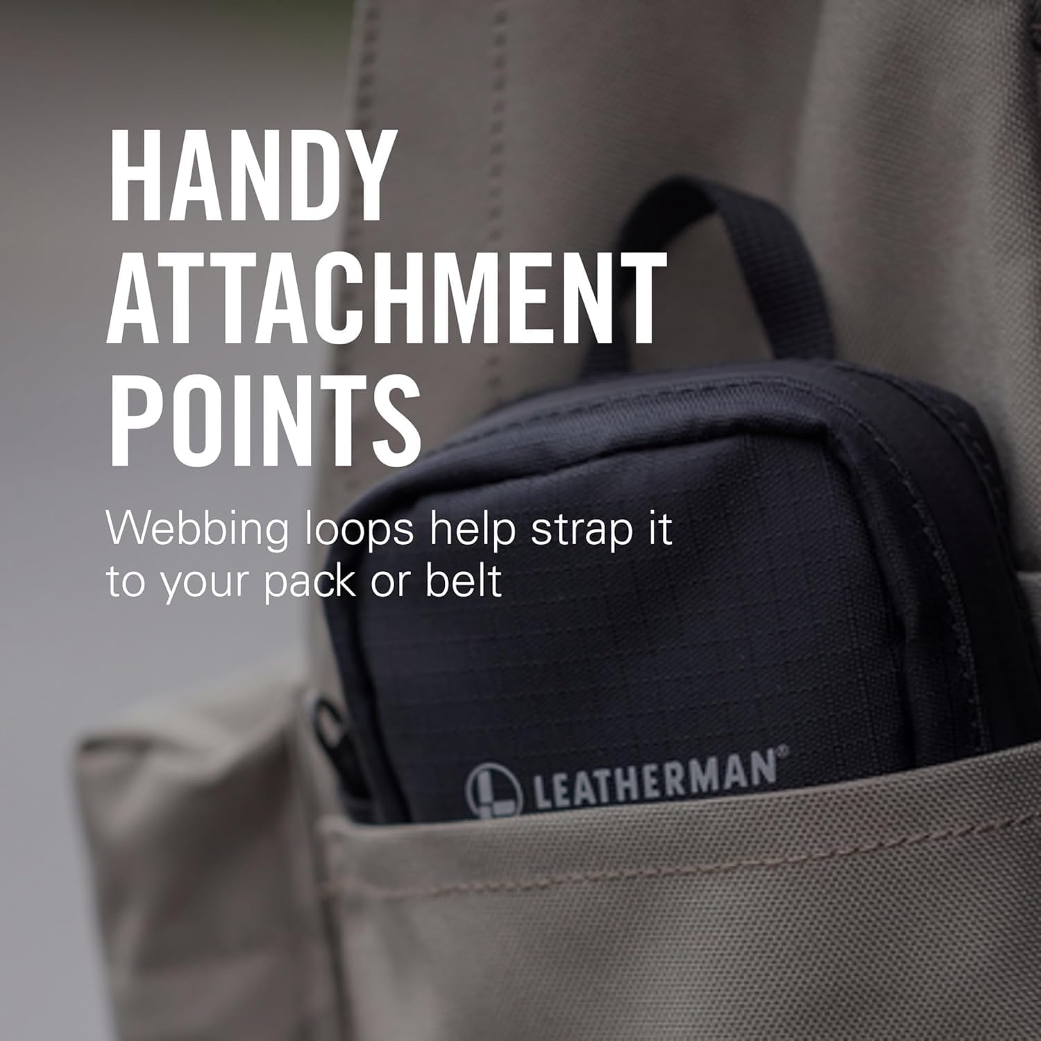 Leatherman Tool Pouch Black attachment loop for pack or belt