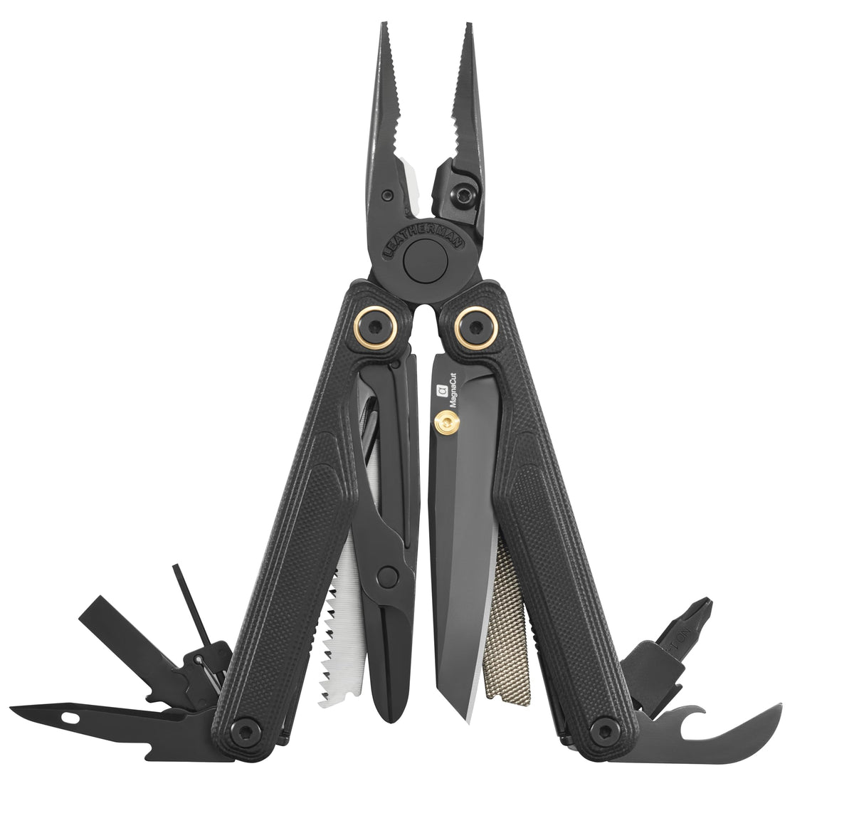 Leatherman Wave Alpha Obsidian MagnaCut blade showing edge retention