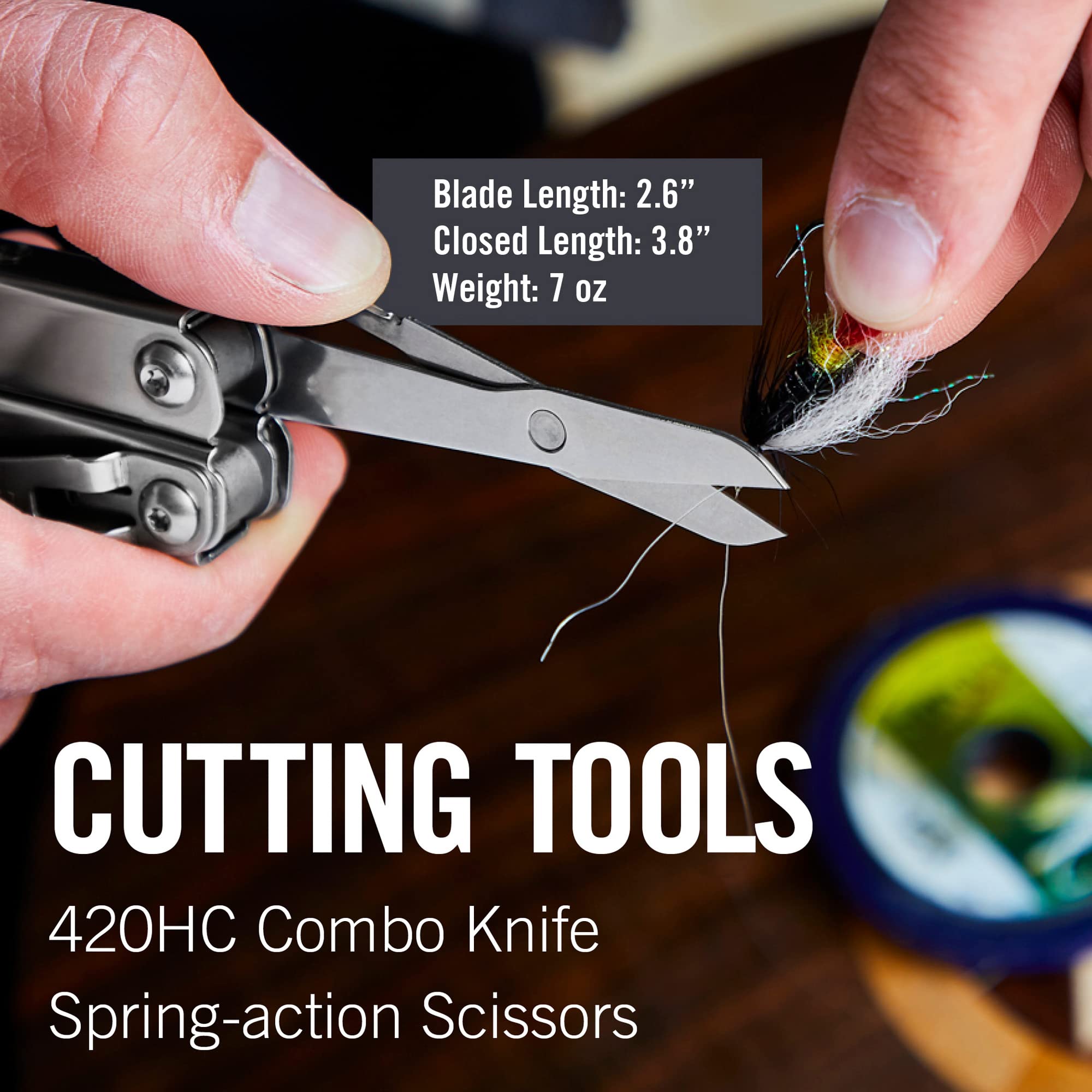 Leatherman Wingman knife deployed reveals a sharp, ready blade for quick cuts.