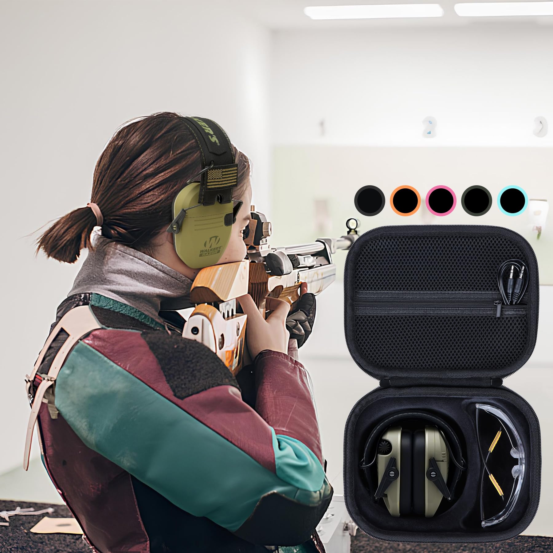 Lebakort case shown empty ready for earmuffs