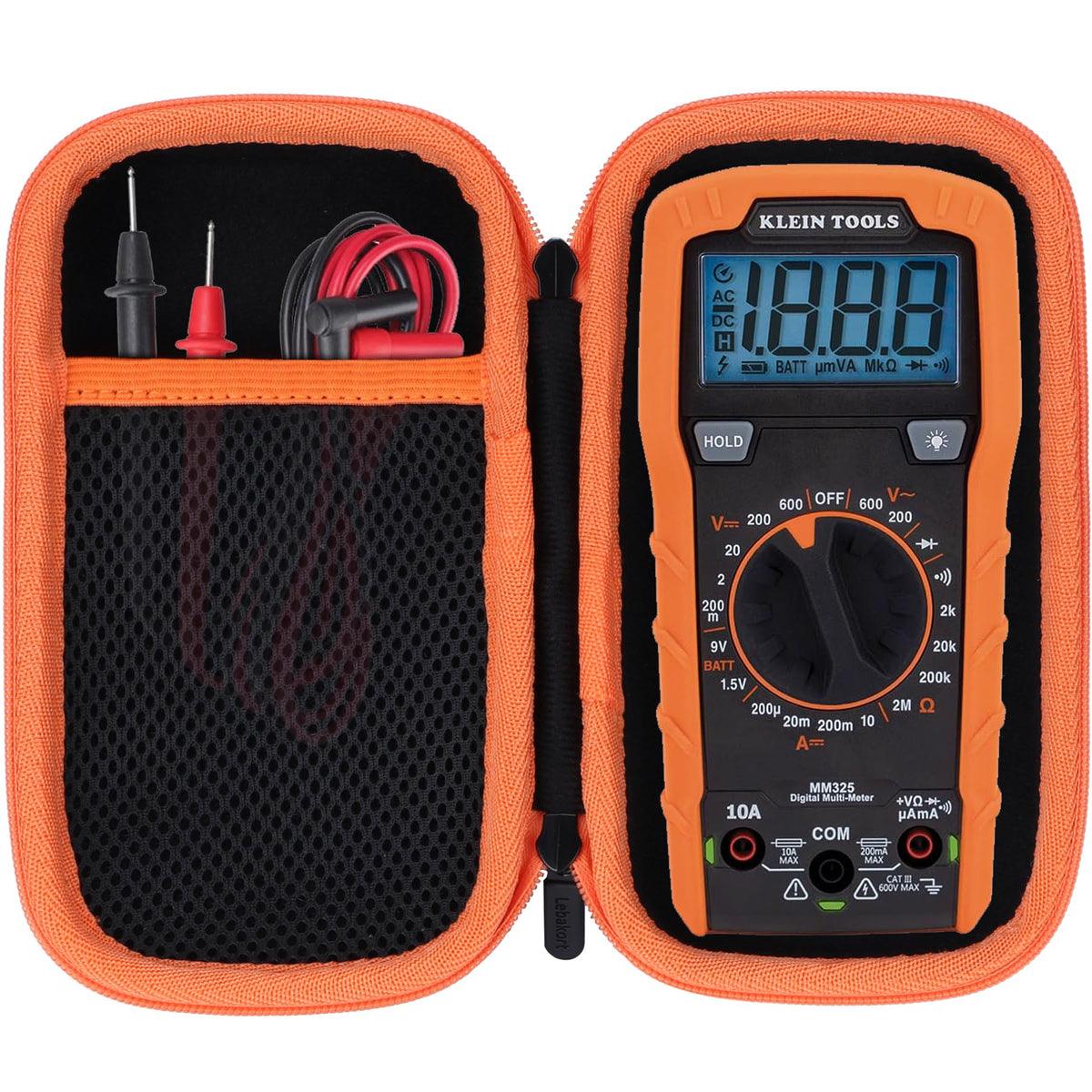 Lebakort case for Klein 69355 front view protects your meter on the go.