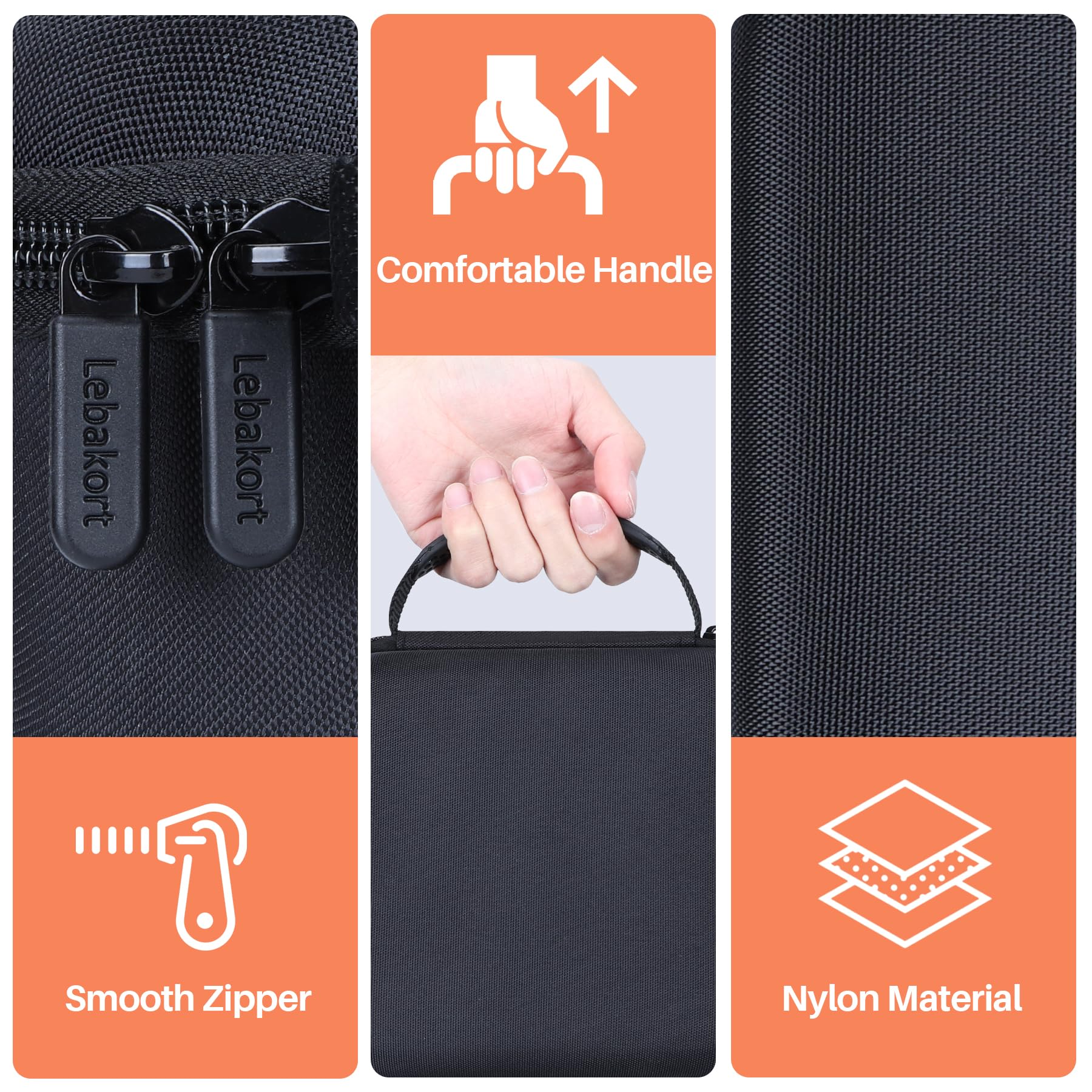 Lebakort lower groove secures earmuffs and glasses during transport