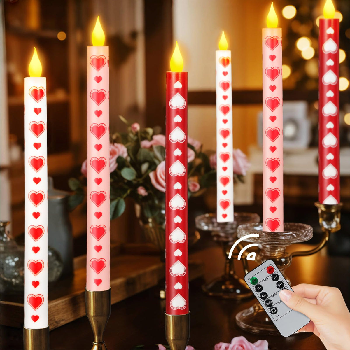 Lebaley valentines heart candle remote glows with warm ambiance for romantic evenings.