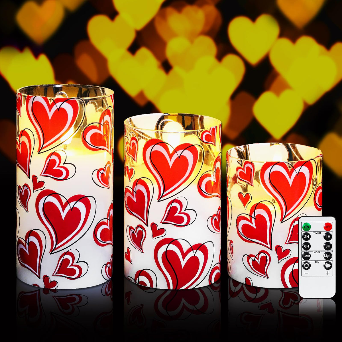 Lebelay Valentine heart candle small provides warm, flameless glow for intimate moments.