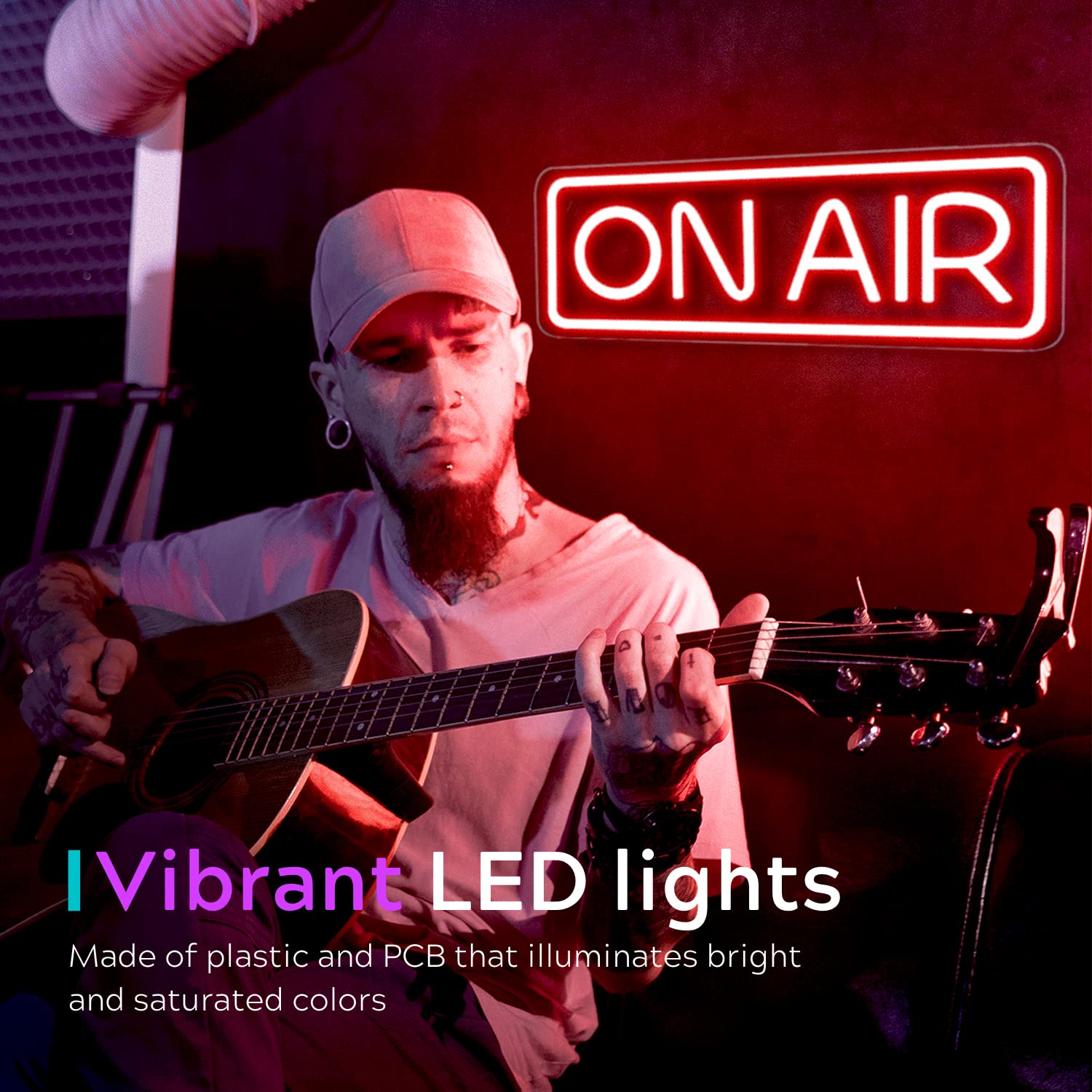 Leburry On Air neon sign wall-mountable enhances any setup with flexible placement.