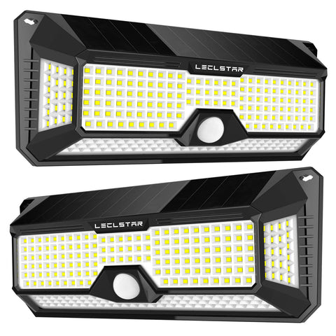 LECLSTAR solar lights featuring 268 LED beads provide bright outdoor illumination for driveways