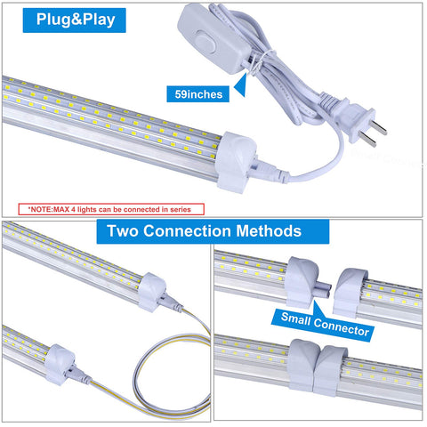 LED LIGHT 777 U-shape design 4ft lighting for garages and warehouses.