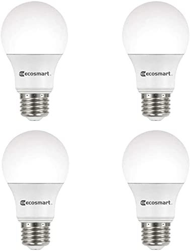 LED TECHNOLOGY EcoSmart 60W A19 bulb in a bedside lamp, dimmable for adjustable ambiance