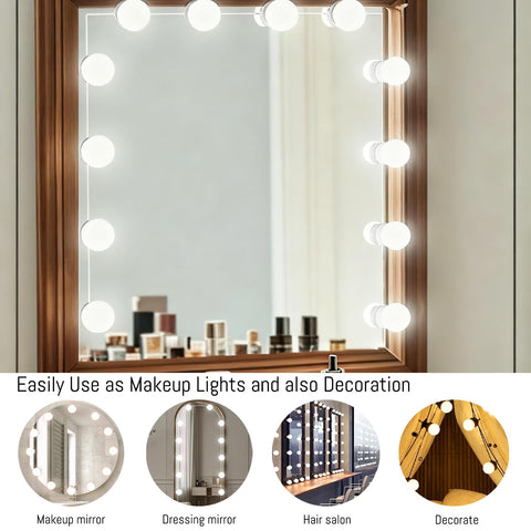 Installation around a vanity mirror is simple and secure.