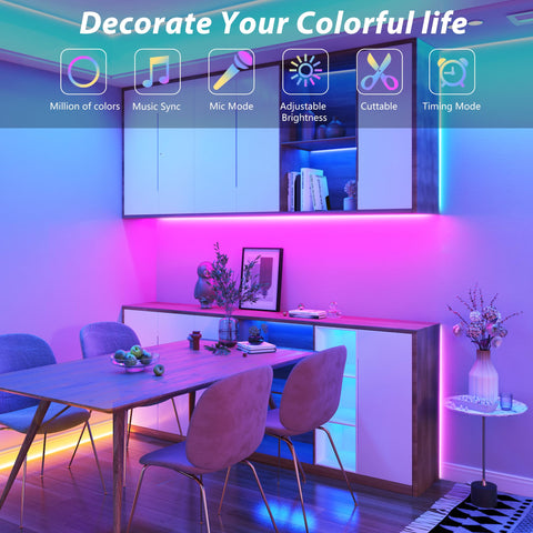 Ledagic color-changing LED strip with app and remote for easy control