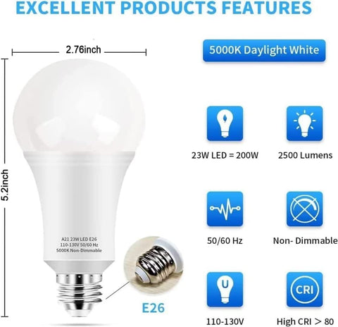 LEDERA wide-beam bulb with 270° coverage for full-room brightness.