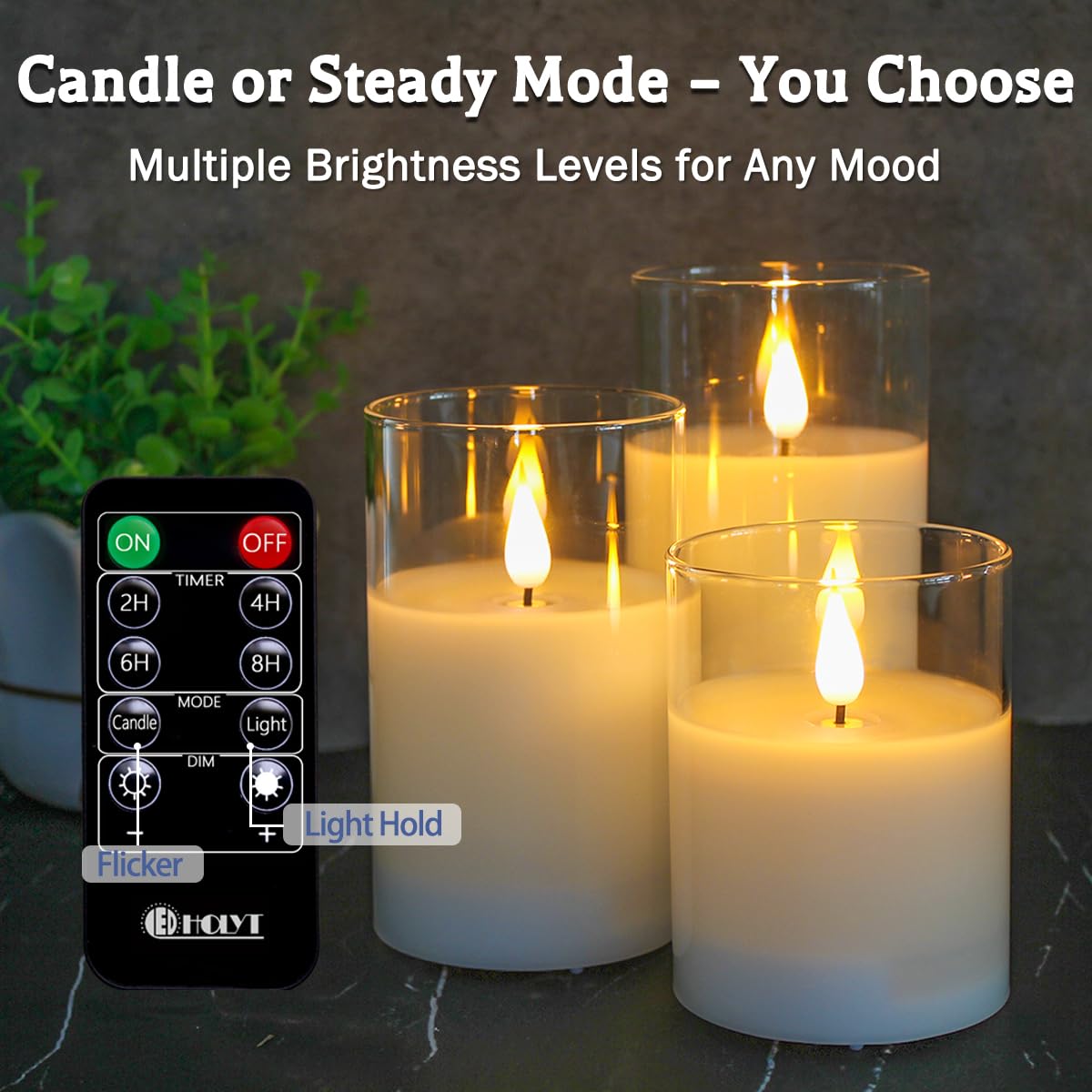 LEDHOLYT amber glow candles enhance romantic dinners and special occasions