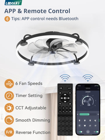 LEDIARY 24 inch low profile fan fits compact spaces with strong airflow