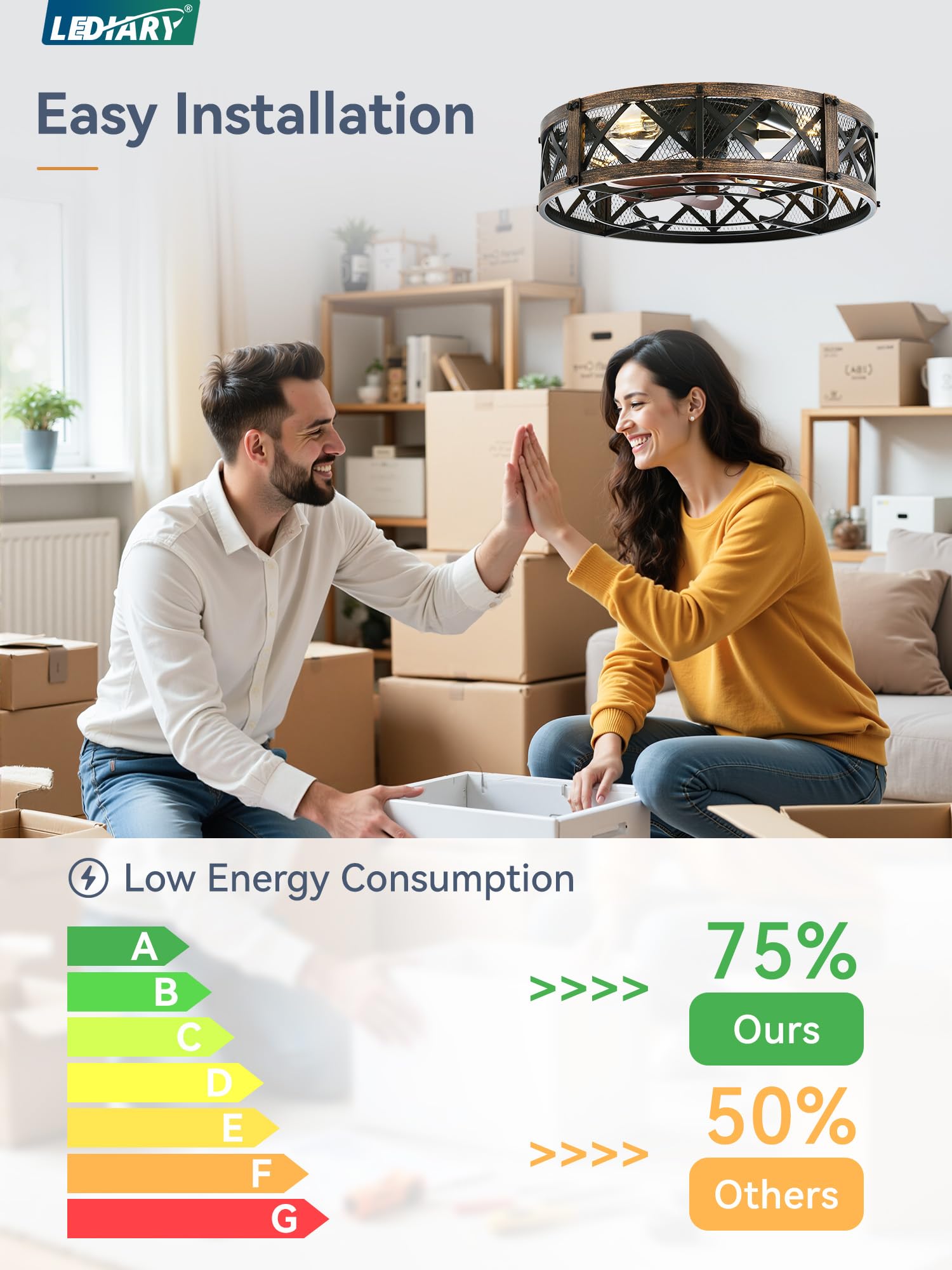 LEDIARY four E26 sockets support customizable lighting