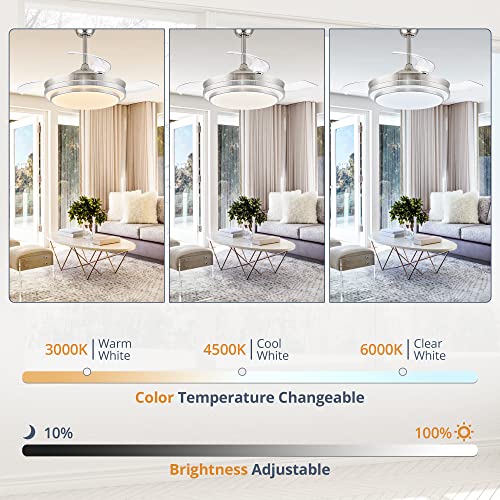 LEDIARY brushed nickel ceiling fan for modern interiors