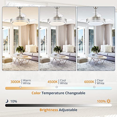 LEDIARY brushed nickel ceiling fan for modern interiors