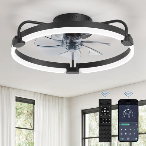 LEDIARY ceiling fan with remote and light for easy operation and comfort