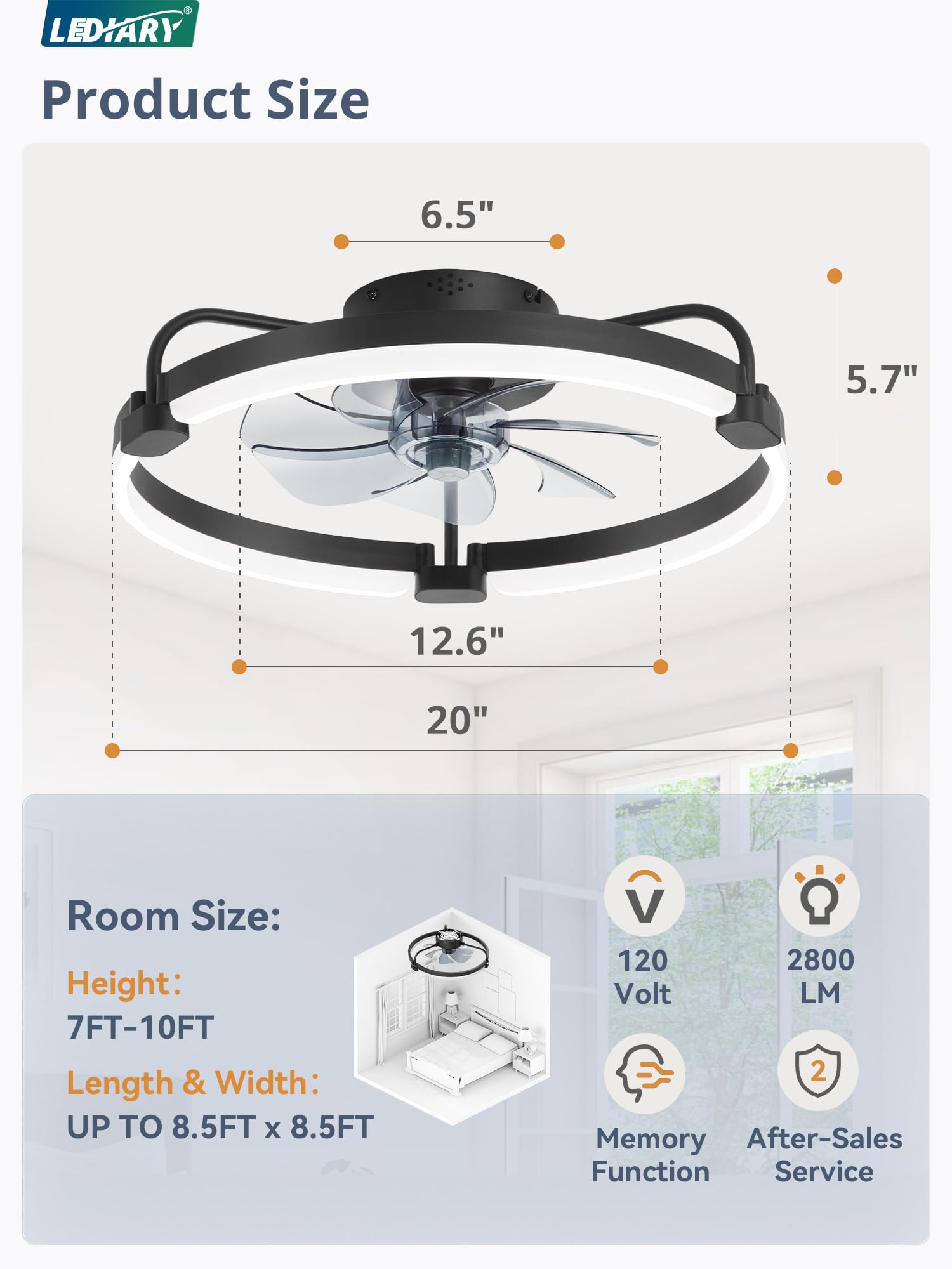 LEDIARY low-noise operation keeps bedrooms tranquil during use
