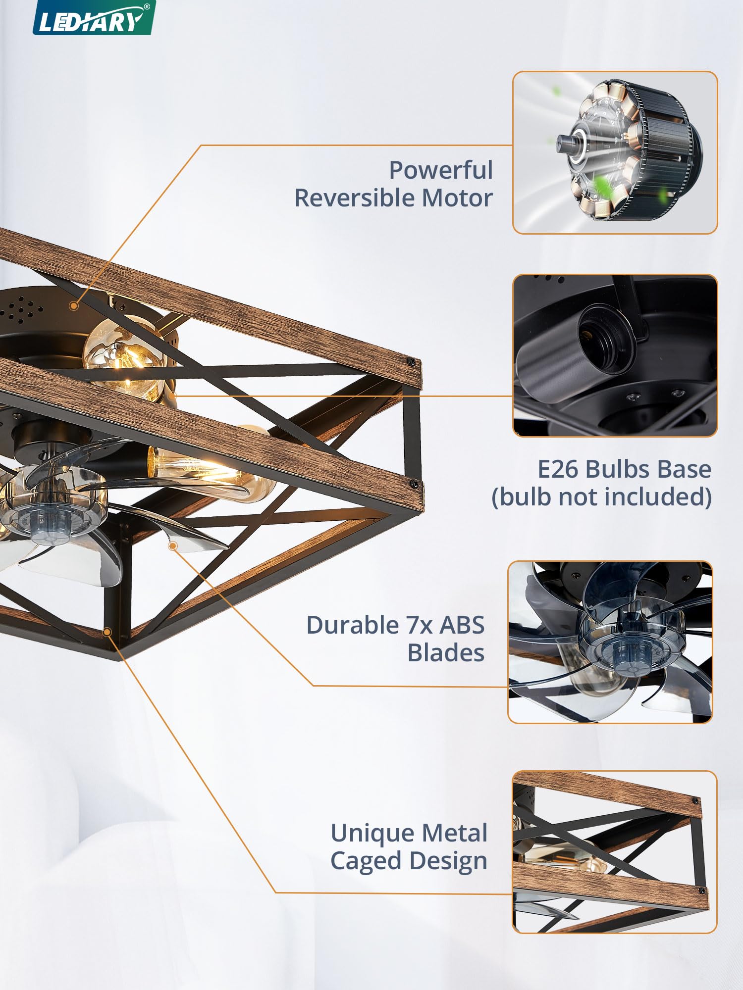 LEDIARY compatible with E26 bulbs for customizable lighting