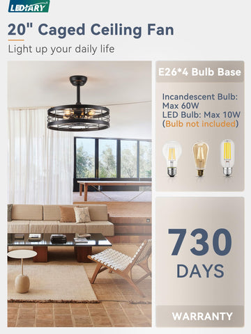LEDIARY four E26 bases require bulbs not included for lighting customization.