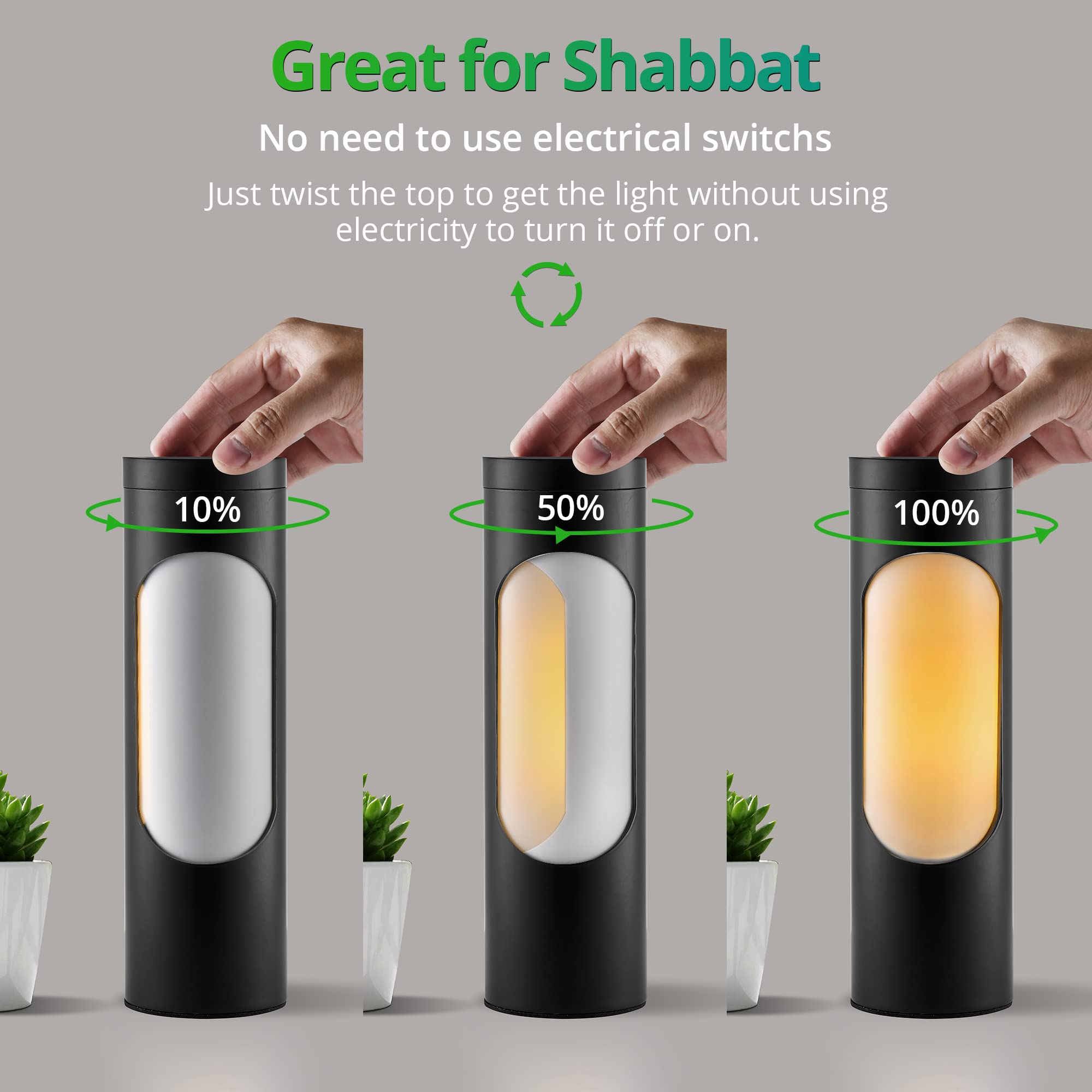 LEDIARY Kosher Lamp includes T10 bulb for immediate warm illumination