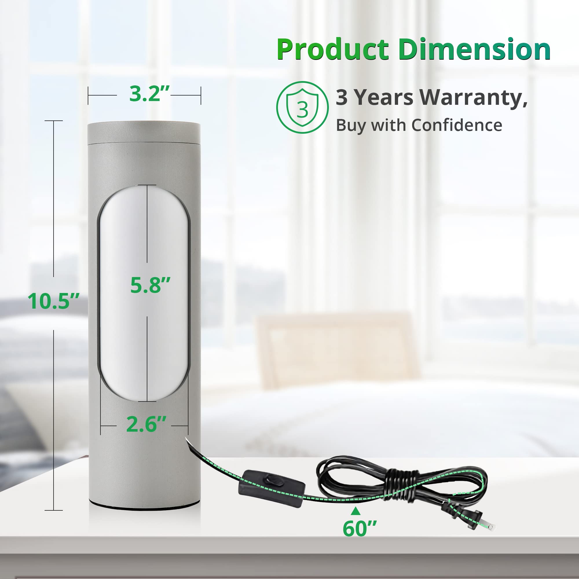 LEDIARY Kosher Lamp emits warm 3000K light for cozy evenings.