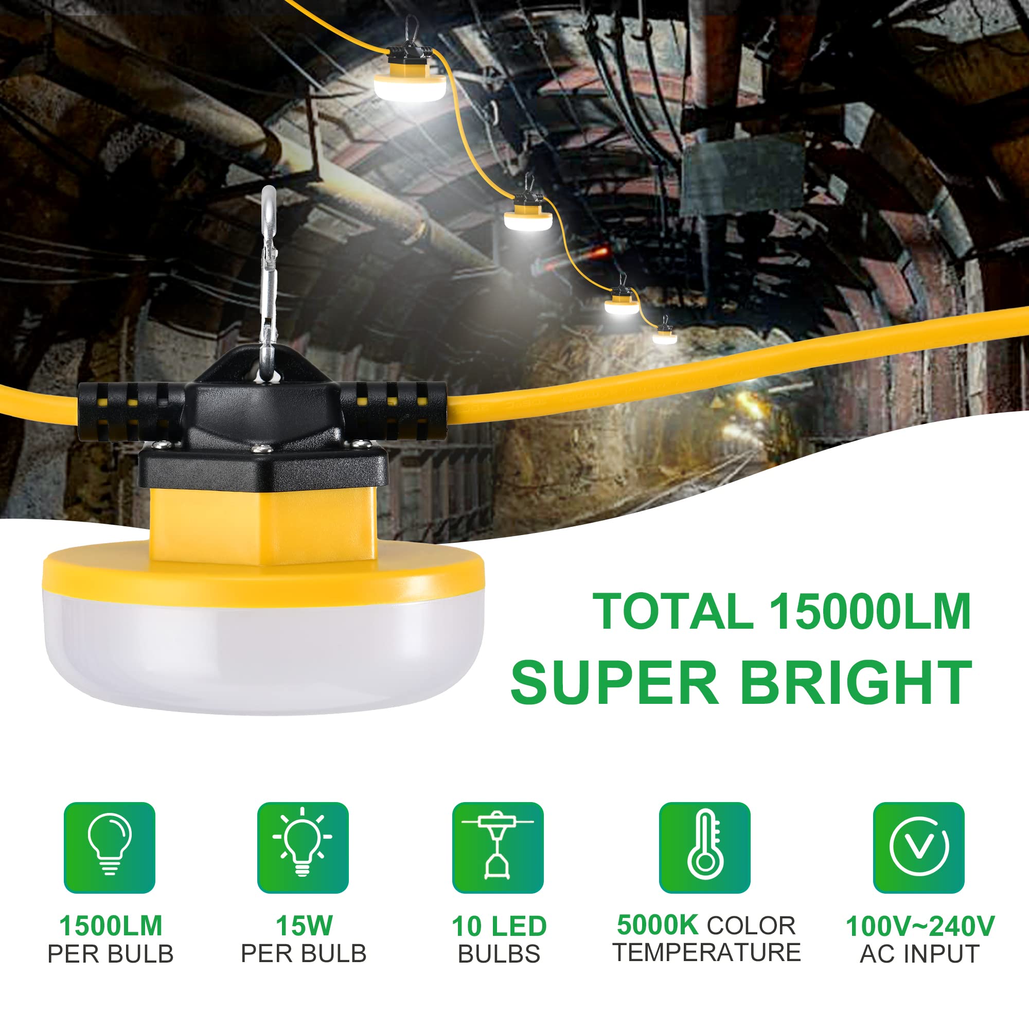LEDIARY linkable work light hanging for scalable site illumination