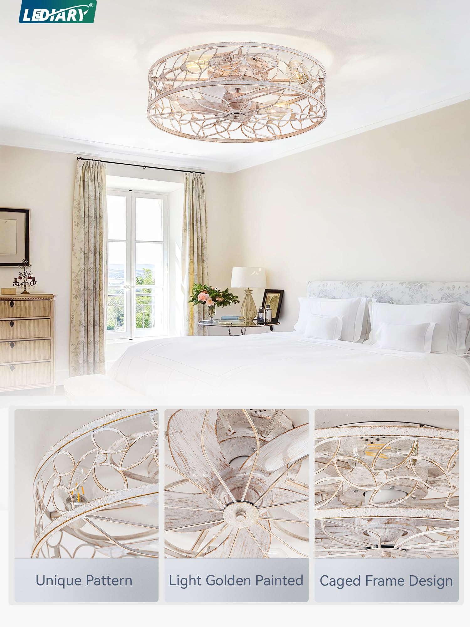 LEDIARY low-profile design supports quiet cooling in bedrooms.