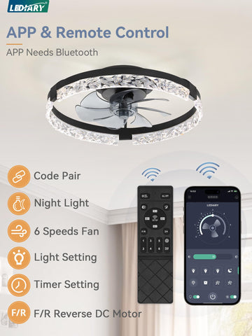 LEDIARY quiet copper motor delivers smooth airflow with low noise.