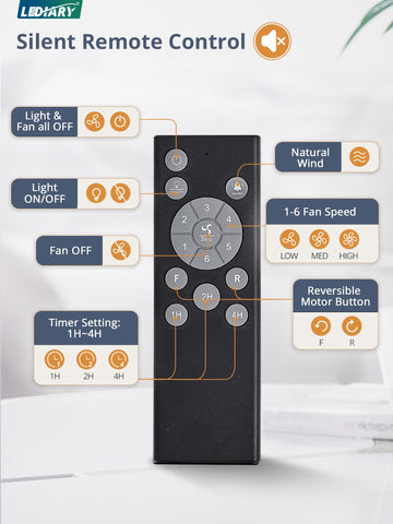 LEDIARY quiet DC motor delivers powerful airflow with low noise.