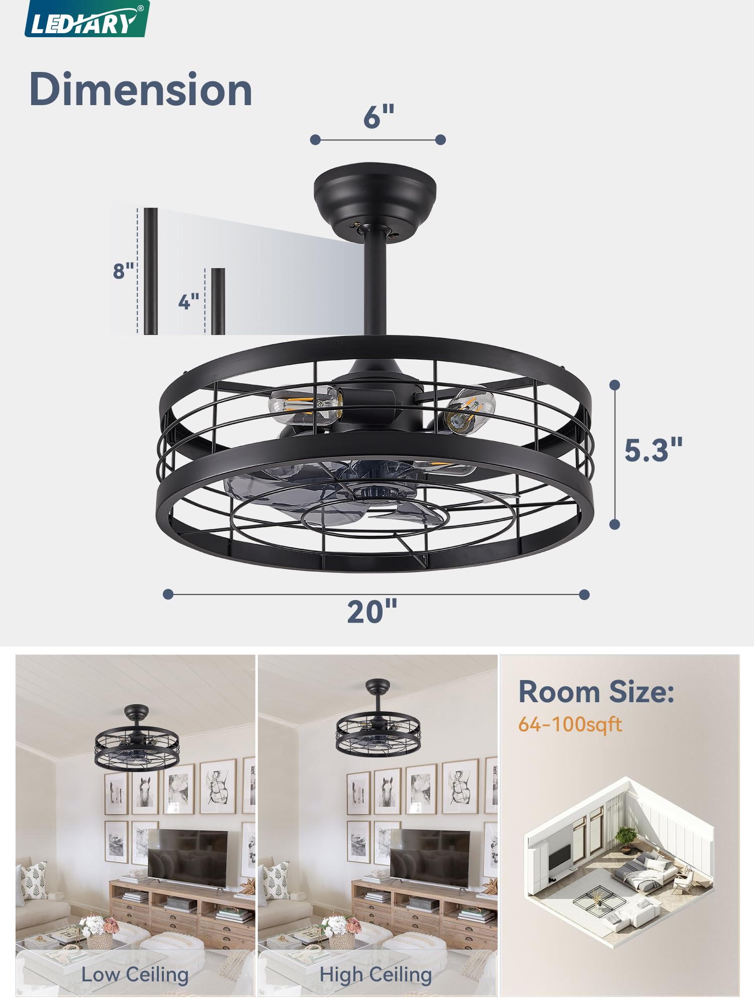 LEDIARY quiet motor keeps evenings peaceful in bedrooms and living rooms.