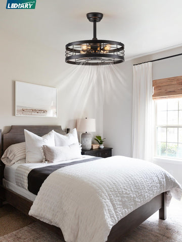 LEDIARY remote control adds convenience for light and fan adjustments.