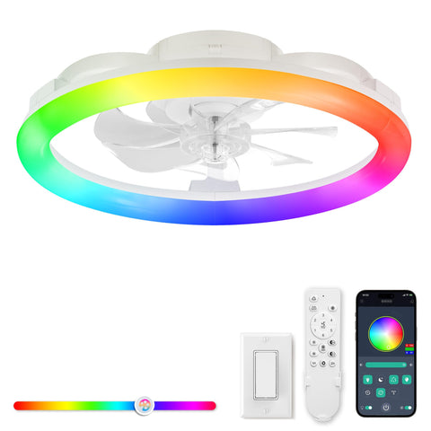 LEDIARY RGB low-profile fan light compact design for tight ceilings