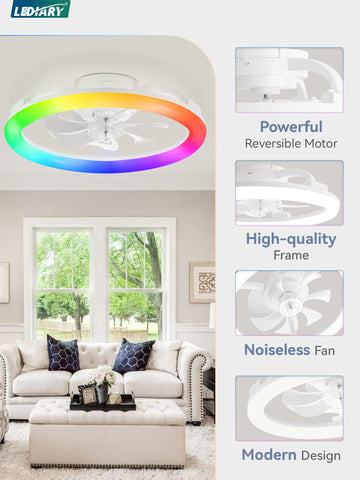 LEDIARY RGB low-profile fan light summer and winter mode for seasons