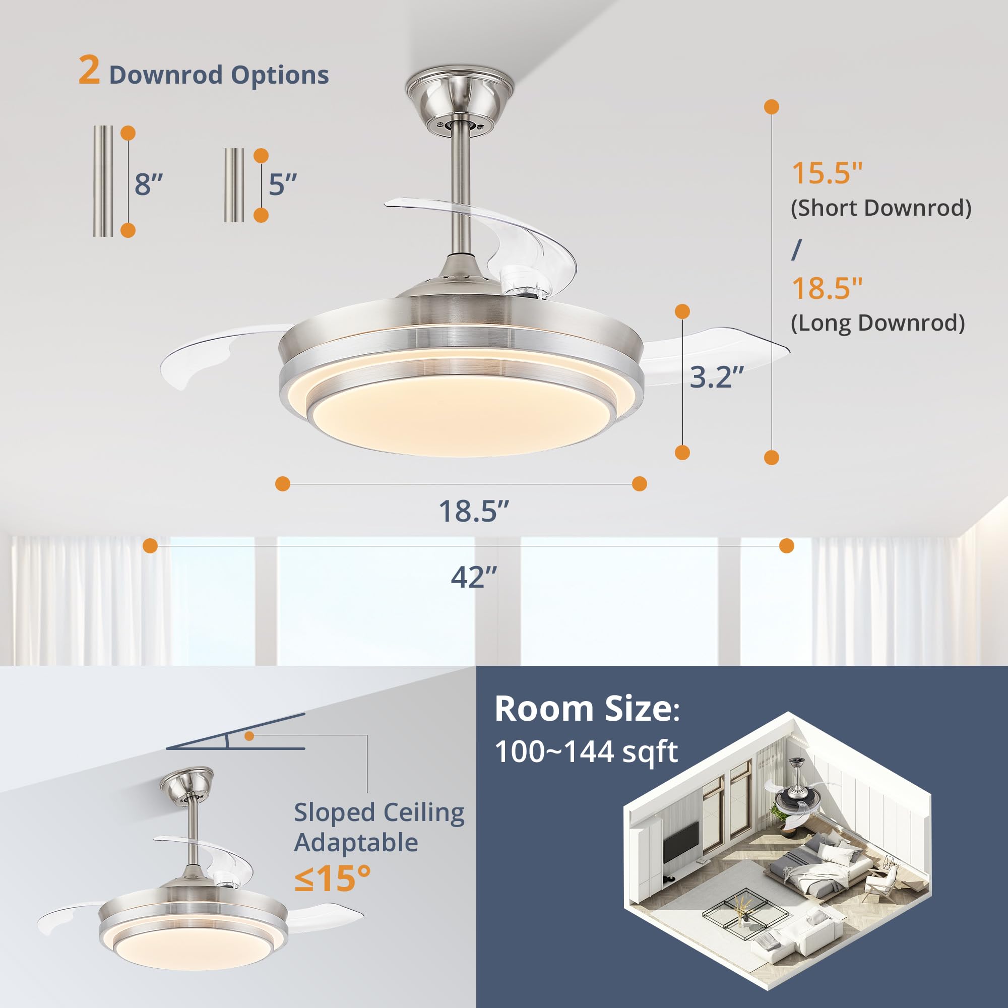 LEDIARY timer remote ceiling fan for scheduled cooling and energy savings