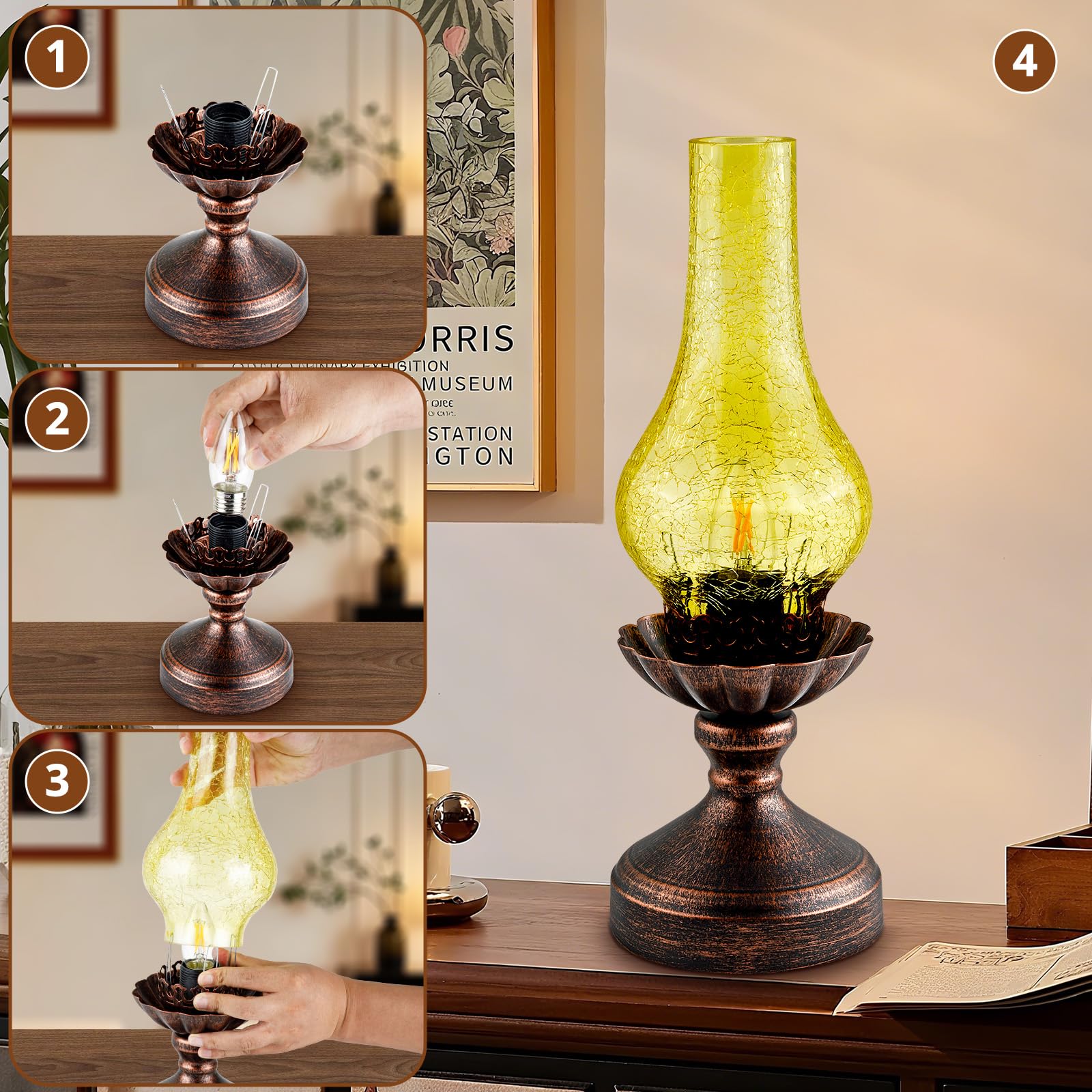 LEDIKON lamp offers subtle ambient lighting for bedroom and living spaces.