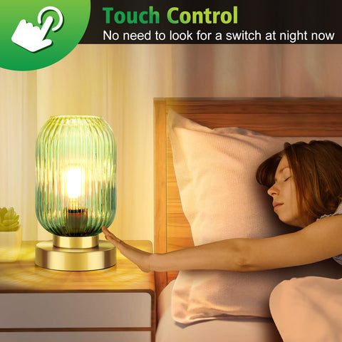 LEDIKON green-ribbed-glass-shade highlights warm ambiance for living rooms.