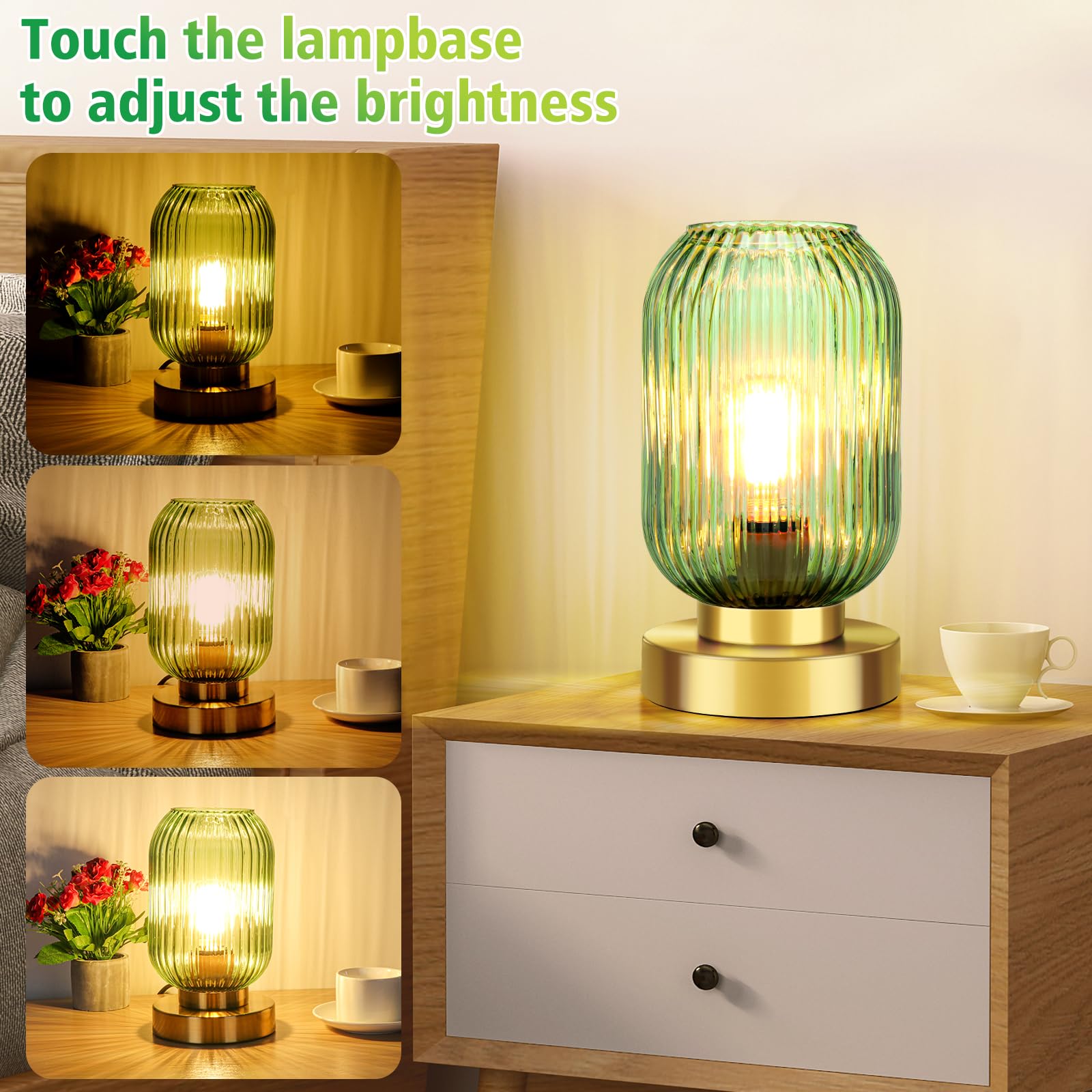 LEDIKON touch-control-dimmable-table-lamp enables effortless mood adjustment at bedside.