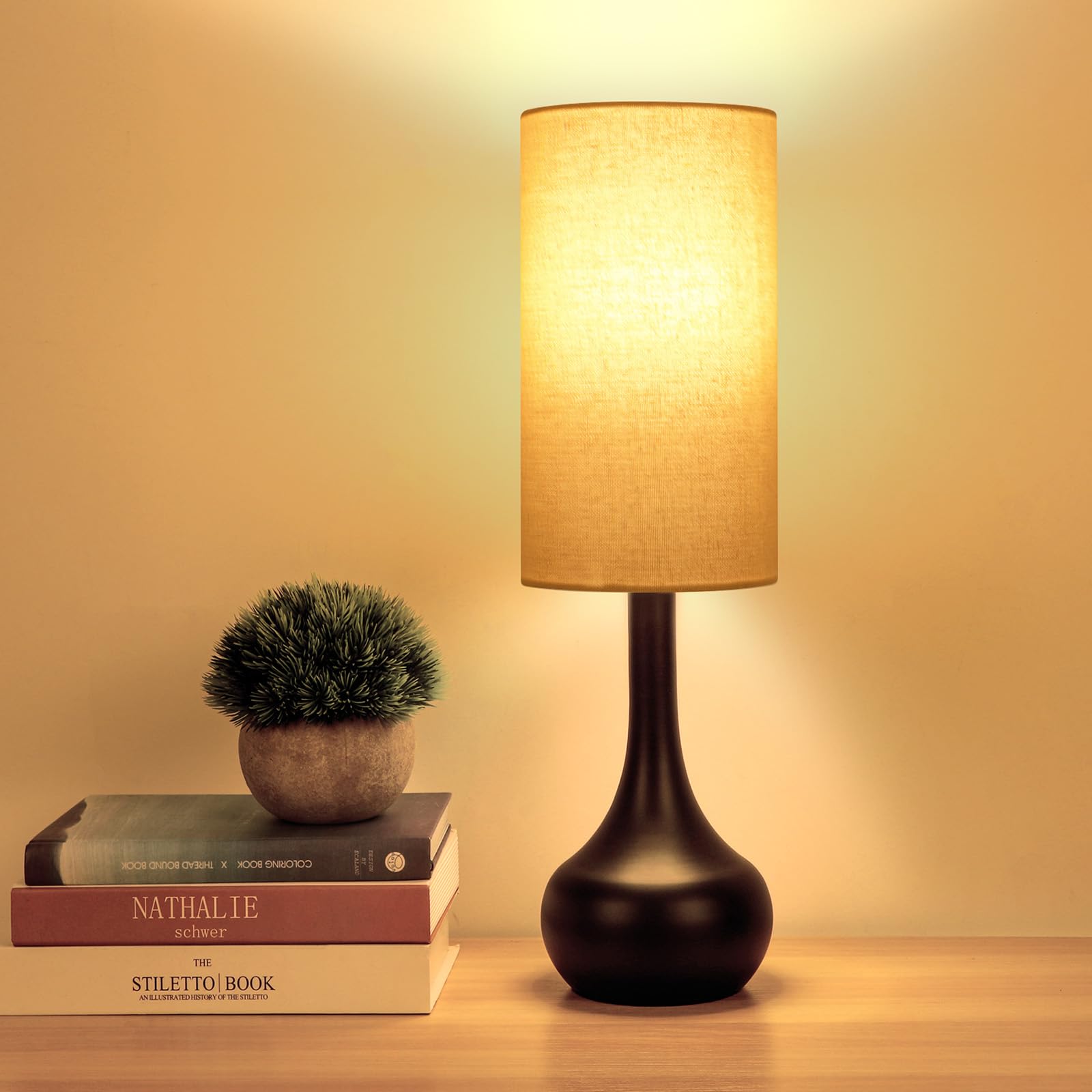 LEDIKON touch table lamp base shows sturdy stability for safe bedside lighting